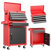 ENYOPRO 20.5 " Rolling Tool Chest, Tool Storage Cabinet w/ Sliding Metal 5-Drawer, Removable Toolbox Organizer for Workshop, Garage, Red