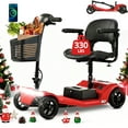 thumbnail image 1 of ENYOPRO 4 Wheel Electric Scooter for Adults, Foldable All-Terrain Mobility Scooter for Seniors with Bright Headlights, USB Port, Basket and Long-Range Battery, Red, 1 of 12
