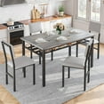 thumbnail image 1 of SESSLIFE 5 Pieces Dining Table Set, Modern Kitchen Table and 4 Chairs for Breakfast Small Spaces, Gray and Black, 1 of 7