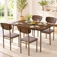 thumbnail image 1 of SESSLIFE 5 Pieces Dining Table Set, Modern Kitchen Wood Table and 4 Chairs for Breakfast Small Spaces, Walnut, 1 of 9