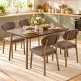 thumbnail image 1 of SESSLIFE 5 Pieces Dining Table Set, Modern Kitchen Wood Table and 4 Chairs for Breakfast Small Spaces, Walnut, 1 of 8