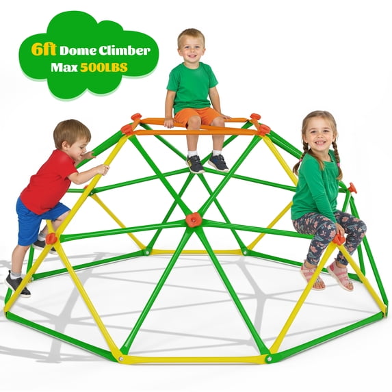 ENYOPRO 6ft Outdoor Climbing Dome, Kids Jungle Gym Dome Climber, Playground Climber for 3-5 Years Old, Climbing Toys for Outside, Rust & UV Resistant Steel Climbing Structures, Max 500lbs, Green