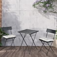 thumbnail image 1 of ENYOPRO Outdoor Patio Folding Chair Set, 3 PCS All-weather Rattan Bistro Set, Deck Dining Set Square Table with 2 Cushioned Chairs, Wicker Conversation Furniture Set, for Garden Back Balcony, B809, 1 of 11