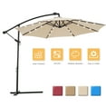 thumbnail image 1 of ENYOPRO Outdoor Patio Umbrella, 10ft Cantilever Offset Umbrella, Solar LED Lighted Sun Shade Market Umbrella with Hanging Cover and Cross Base for Garden, Deck, Patio, Backyard and Poolside, B1697, 1 of 10