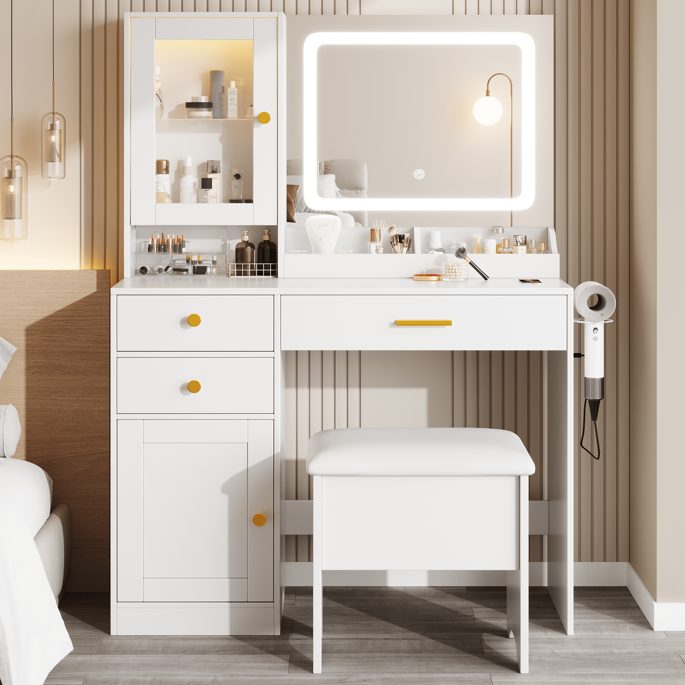SESSLIFE Princess Makeup Vanity Set with Light Mirror SESSLIFE Princess Makeup Vanity Set with Light Mirror
