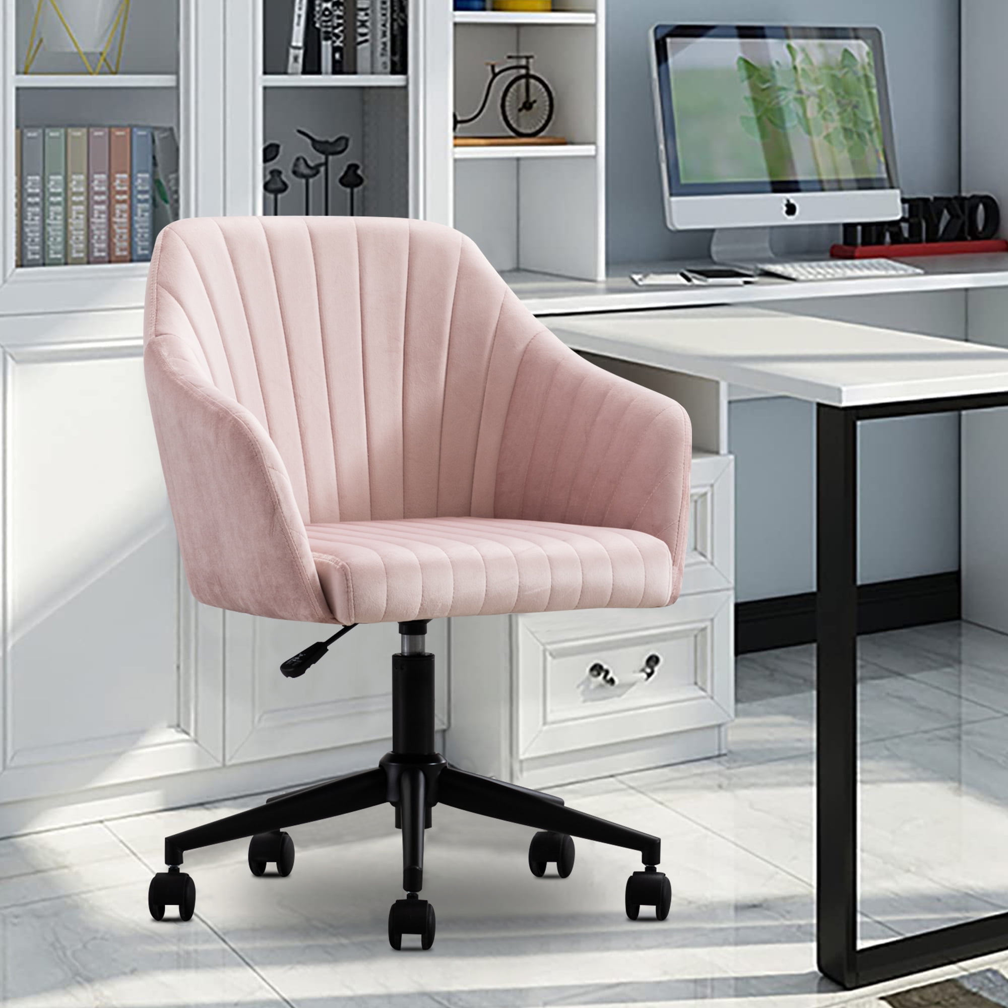 ENYOPRO Velvet Swivel Chair, Upholstered Desk Chair for Home Office