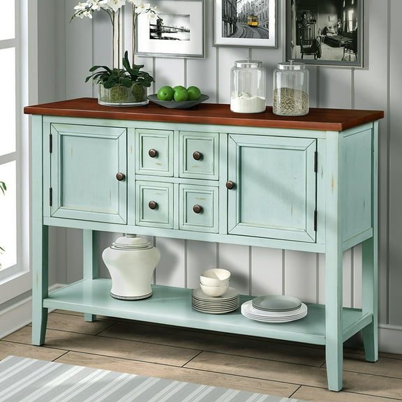 ENYOPRO Wood Console Sofa Table with Storage Drawers and Bottom Shelf, Storage Buffet Sideboard Cabinet, Rustic Console Table for Entryway Hallway Foyer, Accent Table for Kitchen Living Room, B2039