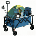 thumbnail image 1 of ENYOPRO Foldable Four-Wheel Wagon, Portable Wagon with All-Terrain Wheels & an adjustable handle, Utility Wagon for Outdoor, Shopping, Camping, Blue, 1 of 9