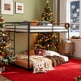 thumbnail image 1 of ENYOPRO Twin over Twin Steel Bunk Beds Frame, Heavy Metal Bunk Bed Twin Over Twin,with Framea Removable Ladder, and Full-Length Guardrail, Suitable for Guest Rooms, Bedrooms, and Dormitories., 1 of 8