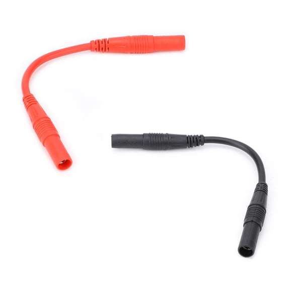 ENYOUNG 1 Pair 10cm 4mm Injection Molding Dual Female Head Banana Plug Cable Wire Line Red and Black Premium 18AWG Pure Copper Testing Lead Extension Cord Set 3.9 inches / 10 cm