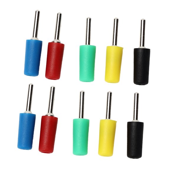 ENYOUNG 10Pcs Banana Plug Nickel Plated Brass Pin Straight Connector for 2mm / 0.08 inch Inner Spring Panel Socket J.10001