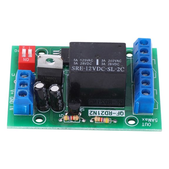 ENYOUNG 12V DC Delay Off Time Relay Module Timer Switch DPDT 2 Channel Output, Electrical System Passive Dry Contact Relay for Limit Induction Switches, 4.33 inches / 11 cm