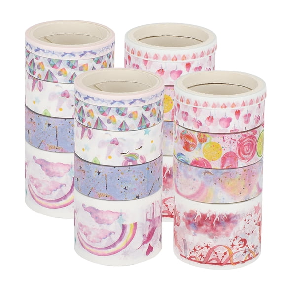 ENYOUNG 2 Boxes Unicorn Pattern Paper Masking Tape Set for DIY Decoration, Crafting, Scrapbook, and Stationery, 20 Rolls Total, 6.6ft Length per Roll (78.74 inches / 200 cm)