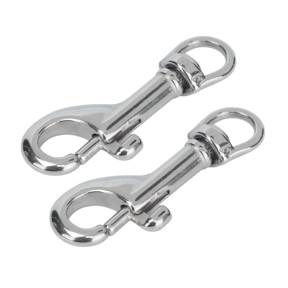 ENYOUNG 2Pcs Single Ended Bolts Hook 316 Stainless Steel Bolts Snap Rotating Hooks for Dog Collar Marine and Industrial Hardware Heavy Duty Swivel Snaps, 65mm / 2.56 inches (2 Pack)
