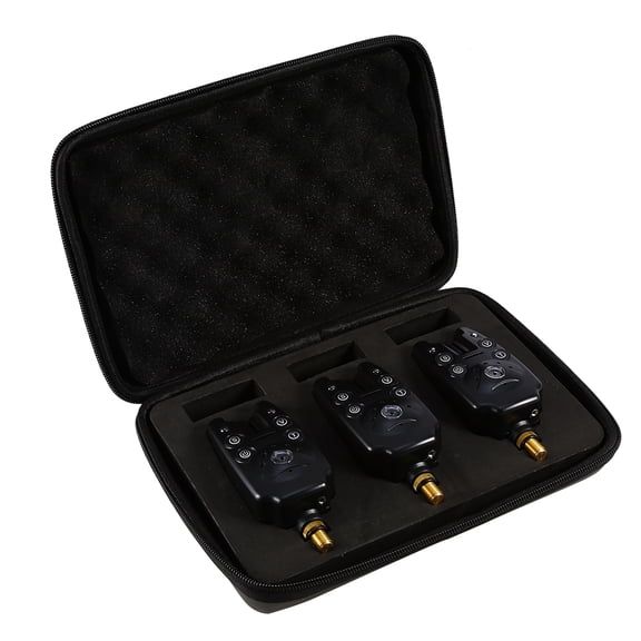ENYOUNG 3-Piece Wireless Fishing Bite Alarm Set with High-Sensitivity LED Swingers and Sound Alerts for Night and Day Fishing Trips (11x5x4 inches / 27.9x12.7x10.2 cm)
