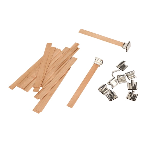 ENYOUNG 33Pcs Wood Candle Wicks Handcraft DIY Degradable Eco Friendly Smokeless Candle Wicks with Base for DIY Candle Making, 11 Inches / 28 cm