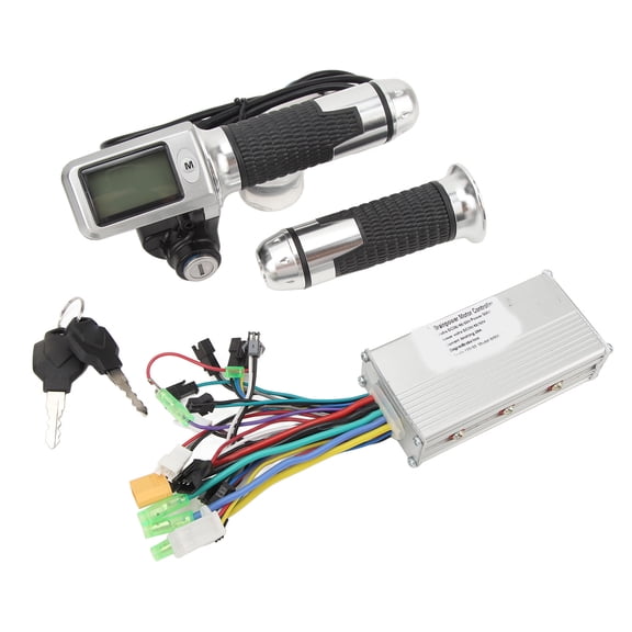 ENYOUNG 36V 48V 500W Electric Bike Motor Controller Kit with Sine Wave 28A Brushless Controller and Throttle Twist Grips LCD Display, Professional E-Bike DIY Conversion Parts (20 in / 50.8 cm)