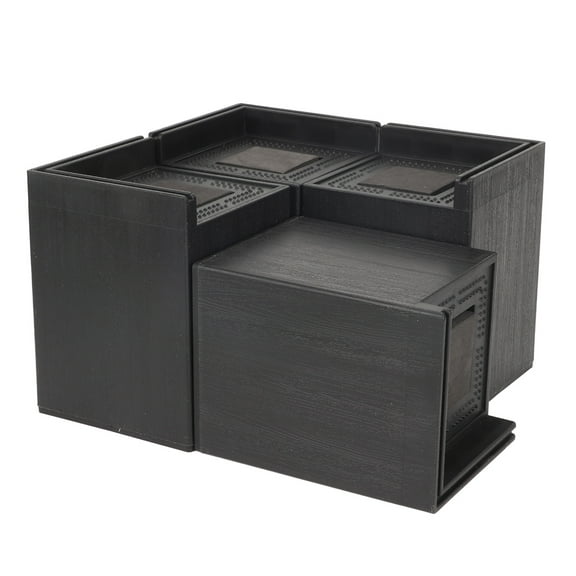 ENYOUNG 4 Inch Heavy Duty Square Bed Lifts and Furniture Risers for Sofa, Couch, and Table, Non-Slip Stackable Elevator Blocks, 4.1 Inches Height Multi-Pack Black (4 Count / 10.5 cm)