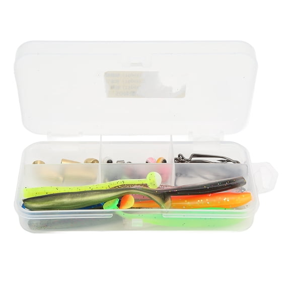 ENYOUNG 45-Piece Fishing Hooks Tackle Kit with Box, Premium Bass Bait & Texas Rig Set (14.00 x 7.00 x 3.00 Inches / 35.6 x 17.8 x 7.6 cm)