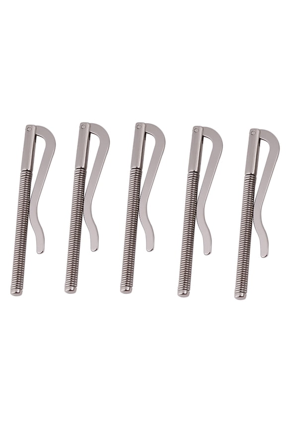 5 Pcs Durable Money Spring Clip DIY Tool for Bifold Leather Wallet Purse Credit Card Holder, Premium Stainless Steel Wallet Clip Extension Replacement Parts Silver Color (3.14 inches / 8 cm)