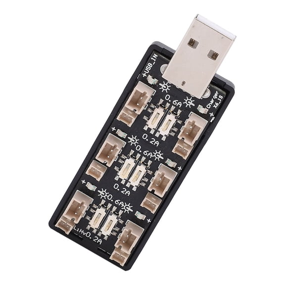 ENYOUNG 6 Channel USB to 3.8V LiPo Battery Charger Board 2.5-4.35V Charging Accessory with Smart LED Indicators for 1S LiPo Batteries 8.00x3.00x2.00 Inches Dual Unit Compatibility