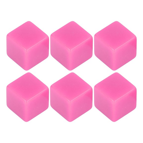 ENYOUNG 6Pcs Blank Dice Set Right Angle Plastic Hexahedral Cubes Classroom Board Game DIY Math Counting Teaching Party Favor Fun Pink 3.94 inches / 10 cm