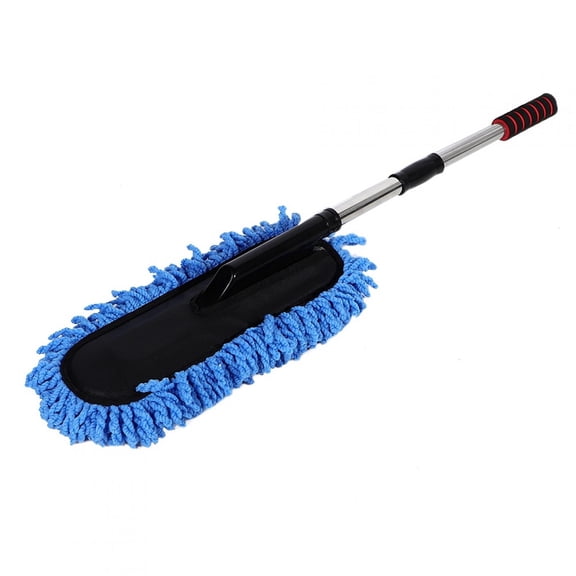 ENYOUNG Car Cleaning Brush Window Duster, Stainless Steel Retractable Extension Handle Dusting Wash Brush Tool for Automotive Interior and Exterior, 17.7x6.3x2.0 inches / 45.0x16.0x5.0 cm, Blue