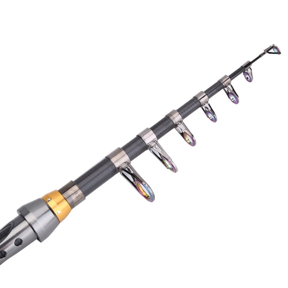 ENYOUNG Carbon Fiber Telescoping Fishing Rod 2.7m / 8.86ft Portable Compact Hard Pole Freshwater Fishing Accessory Durable Collapsible Design with Smooth Guide Rings