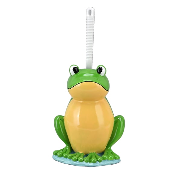 ENYOUNG Cute Frog Shape Toilet Brush and Holder Set, Innovative Free Standing Bathroom Bowl Cleaner Wand with Storage Base 10.2 x 8.2 x 7.4 Inches / 26.0 x 21.0 x 19.0 cm
