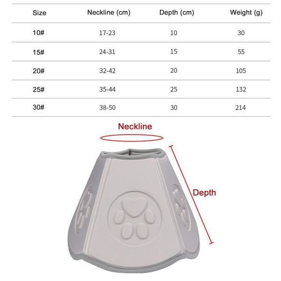 ENYOUNG Dog Cone Collar Elizabethan Recovery Protective Collar for Pet Cats & Dogs Anti-Bite Lick Wound Healing, Gray Soft Comfy Neck Cone Smart Fit, 17x14x6 inches / 43.1x35.5x15.2 cm