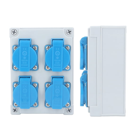ENYOUNG European Wall Socket 4P IP44 Waterproof Building Power Distributor for Garden Garage Bathroom 250V 16A