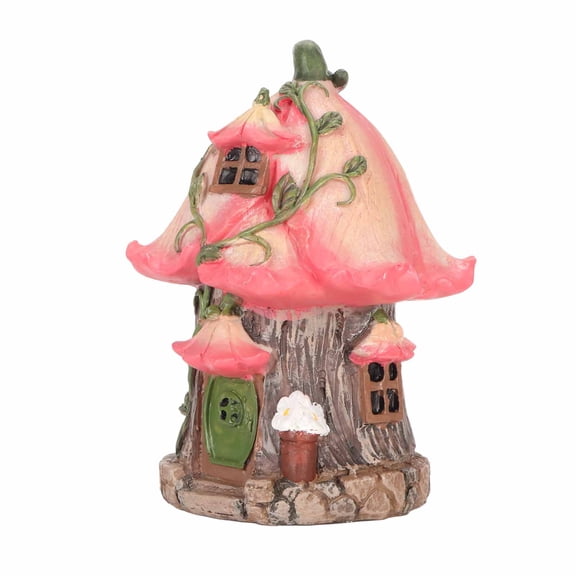 ENYOUNG Gnome Fairy House Resin Weatherproof Garden Gnomes House Figurine Outdoor Yard Lawn Decor Ornament (6.6 x 4.4 x 4.4 inches / 16.8 x 11.2 x 11.2 cm)