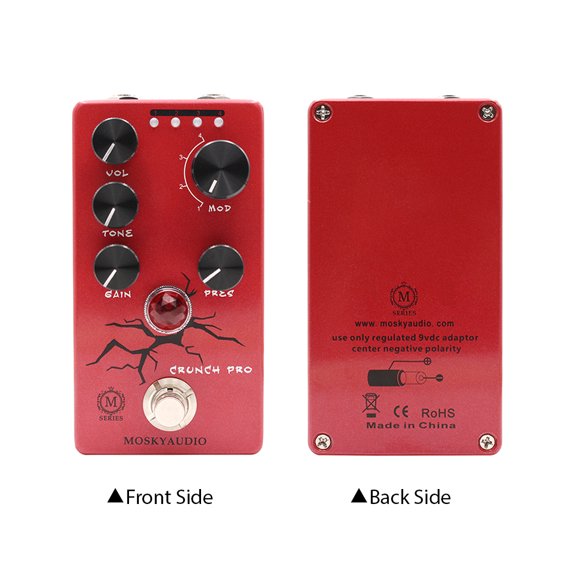 ENYOUNG Guitar Distortion Pedal Electric Effects Vol/Tone/Gain/Pres Preamp Mini Bypass 12x6.5x4cm / 4.7x2.6x1.6 Inches True Heavy Red Shell Core distortion Effector