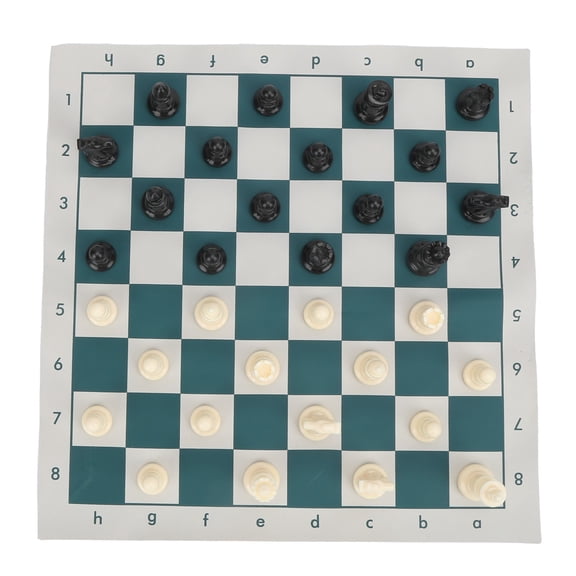 ENYOUNG International Standard Chess Game Set, Large Plastic Strategy Board Game with 13.4 inches / 34 cm Green and White Chessboard, 34 Pieces