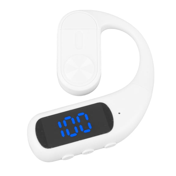 ENYOUNG K1 Air Conduction Bluetooth Wireless Earhook Earphone, Lightweight Single Ear Sports Headset with Digital Display & Noise Concealing Mic, White (10 inches / 25.4 cm)