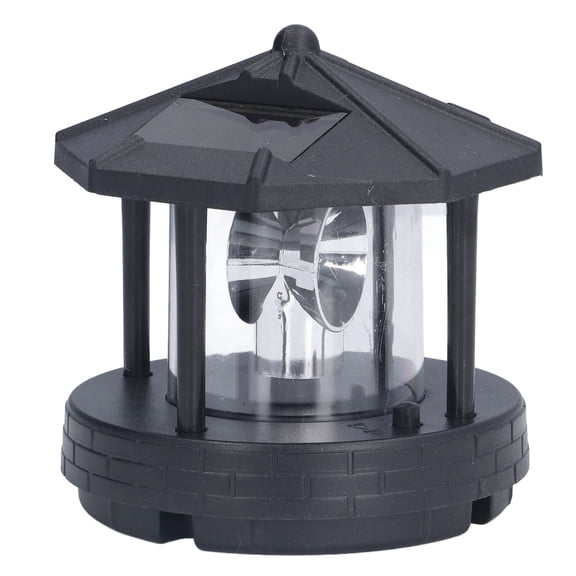 ENYOUNG LED Solar Light Unique Tower Design 360 Degree Rotation Weatherproof Outdoor Walkway Landscape Light 4.1 x 3.9 inches / 10.5 x 10 cm Rotating Beacon Flame Lamp for Yard Patio Driveway Pathway