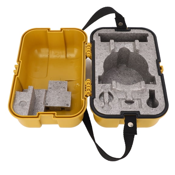 ENYOUNG Leveling Instrument Case Single Lock Plastic Total Station Level Storage Box for Surveying Equipment Yellow (13.38 inches / 34 cm)