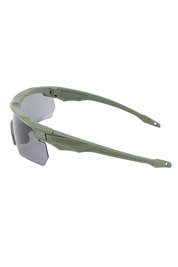 Outdoor Sports Sunglasses Tactical Eyewear Set with Interchangeable Lens UV Protection Windproof Military Cycle Glasses for Motorcycle Riding, Army Green (7.87 in / 20.00 cm)