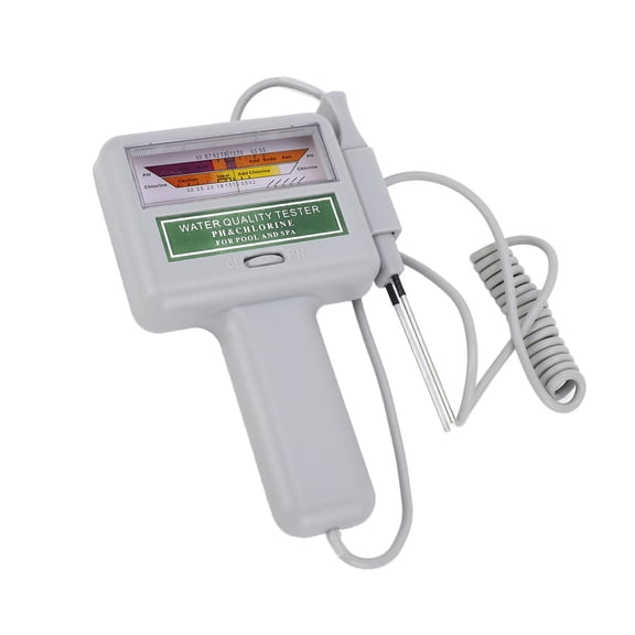 ENYOUNG Portable Digital PH Tester and Chlorine Meter for Swimming Pool Spa Water Quality Monitor Checker, Gray White