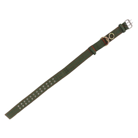 ENYOUNG Premium Adjustable 4-Layer Canvas Cow Collar, Heavy Duty Calf Neck Strap with Double Rows Metal Buckle for Cattle, Horses and Sheep, Size Small (15 inches / 38.1 cm)