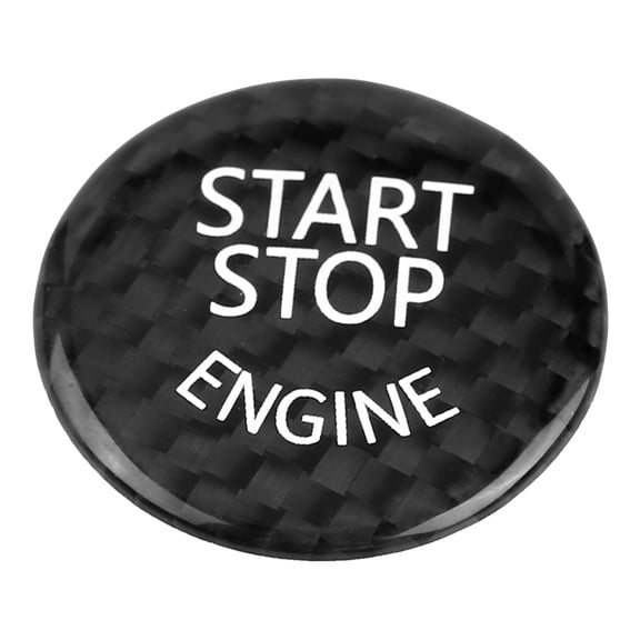 ENYOUNG Premium Black Carbon Fiber Car Engine Start Stop Button Switch Cover, Anti-Scratch Adhesive Interior Trim Accessory For BMW 1 2 3 4 5 6 7 Series X1 X3 X4 X5 X6, Lightweight 0.1 oz / 2.8 g