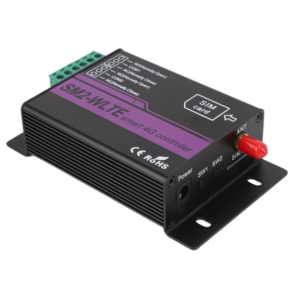 ENYOUNG SM2 WLTE EC 4G Relay Switch SMS 2 Channel Mobile Phone Access APP Web Temperature Humidity Power Failure Alert Door Control Opener, 7.87 x 4.72 x 1.57 inches / 20.0 x 12.0 x 4.0 cm