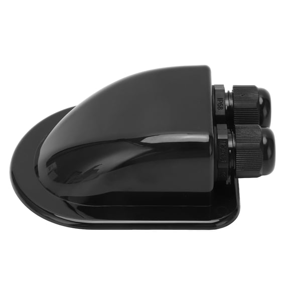 ENYOUNG Solar Gland Double Cable Entry IP68 Waterproof ABS Mount Housing Accessory for RV, Yacht, and Marine Vehicles, Black Outdoor Electrical Junction Box (5.1 x 3.5 inches / 13.0 x 8.9 cm)