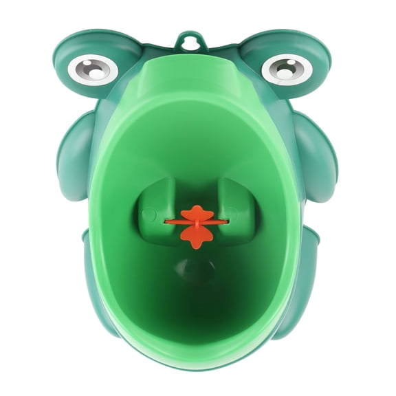 ENYOUNG Standing Urinal Potty Trainer Wall Mounted Toilet Training Urinal for Toddler Boys Kids, Cute Frog Design with Aiming Target Wheel, Green, 11.4 inches / 29.0 cm