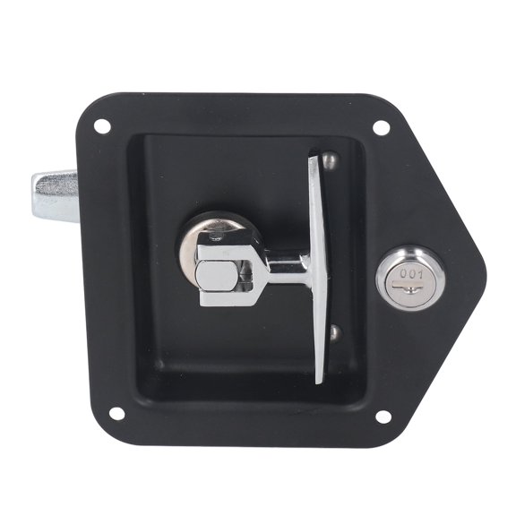 ENYOUNG T-Shape Tool Box Lock Premium Stainless Steel Embedded Paddle Latch Lock for Truck Trailer Hardware Cabinet Door Panel with 2 Keys (4.7 x 4.9 x 2.8 inches / 120 x 125 x 70 mm)