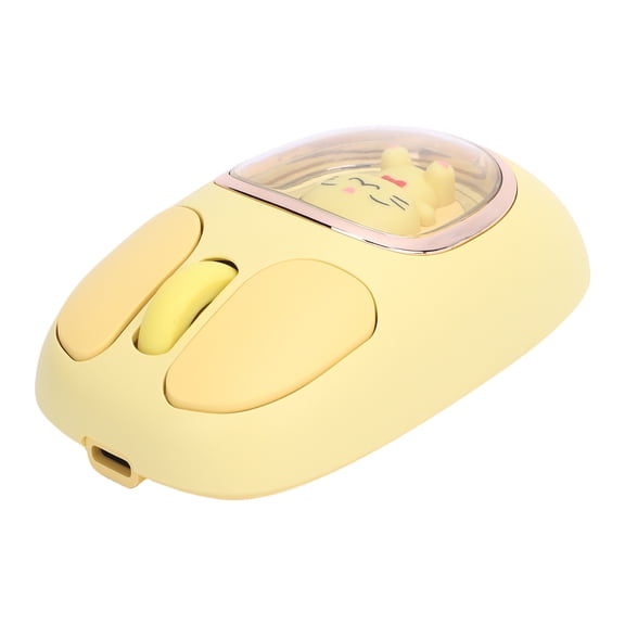 ENYOUNG Wireless Mouse Cute Doll Type C Rechargeable Silent RGB Backlit 2.4G BT3.0 BT5.0 Computer Mouse (Yellow) - 4.7 inches / 12 cm
