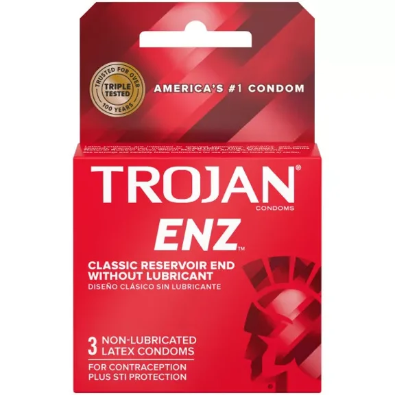 ENZ Classic Reservoir End Non-Lubricated Latex Condoms - 3 Pack (24 Condoms (Retail Boxes))
