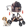 thumbnail image 1 of ENZO Pet Stroller Monza Luxury 3-In-1 Stroller, Travel Carrier, Car Seat For Pets (Gold), 1 of 7