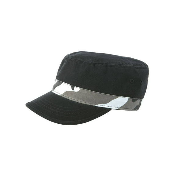 ENZYME WASHED TWILL ARMY CAP - Black