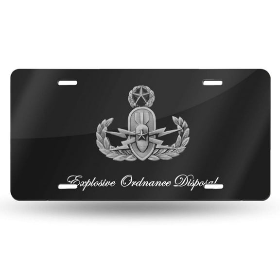 EOD Badge Decorative Car Front License Plate,Vanity Tag,Metal Car Plate,Novelty License Plate, Size: 12x6 Inches